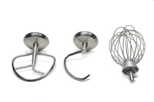 dough hook, flat beater and wire whip
