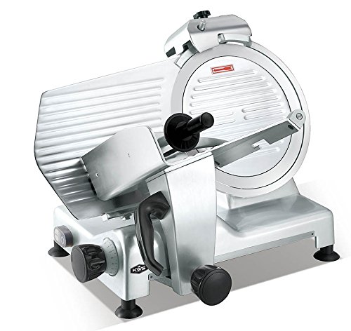 MS-12SL 420w Electric Meat Slicer 12" Triple Safety Locks + Anodized Aluminum Alloy Base with Stainless Steel Blade