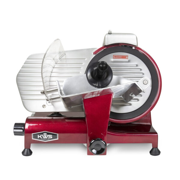 MS-10XT 10" 320W Meat Slicer in Red Base with Teflon Blade